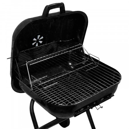 Barbacoa de Carbón Plegable y Portátil con Ruedas Tamarit Negro 47x52x87cm 7house Barbacoas 2