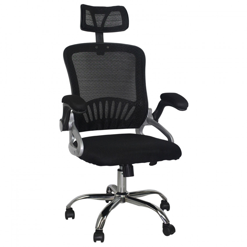 Silla de Escritorio con Ruedas New Order Negro 120x104x59,5cm Thinia Home Sillas Con Ruedas para Escritorio 1