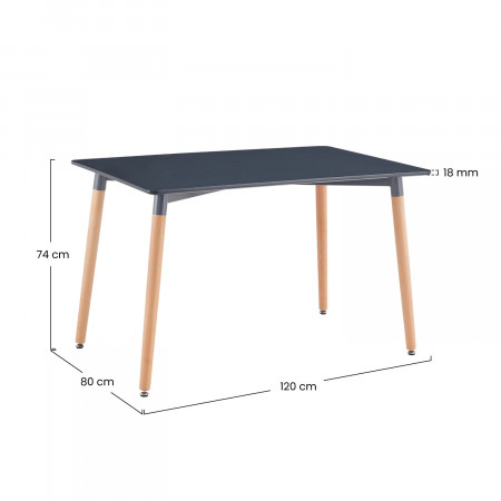 Mesa de Comedor Gala Rectangular 120x80x74cm Thinia Home Mesas de Comedor 13