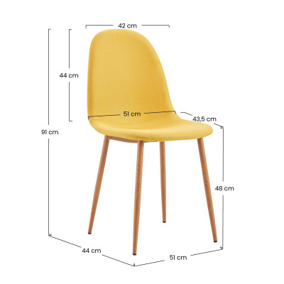 Pack 4 Sillas de Comedor Lino Nuova 91x51x44cm Thinia Home Pack Sillas Comedor 20