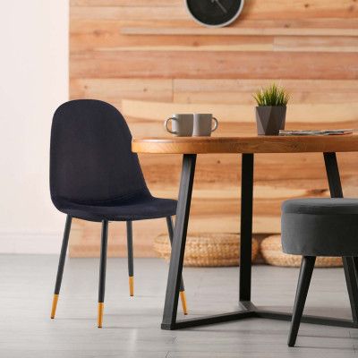 Pack 2 Sillas de Comedor Terciopelo Lonche 91x51x44cm Thinia Home Sillas de Comedor de Diseño 7