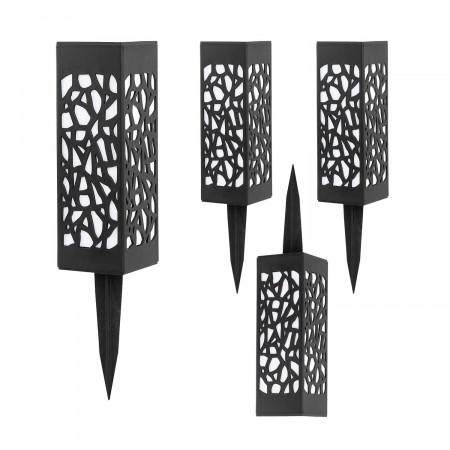Pack 4 Balizas Solares LED Exterior Luz de Llama Negro 3000K 7hSevenOn Outdoor Iluminación Solar 1
