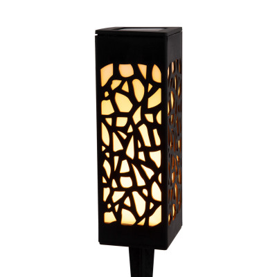 Pack 4 Balizas Solares LED Exterior Luz de Llama Negro 3000K 7hSevenOn Outdoor Iluminación Solar 3