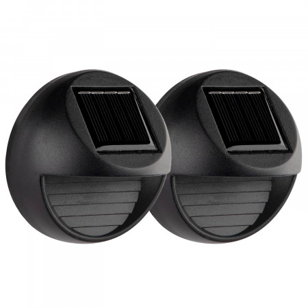 Pack 2 Apliques de Pared Solares LED Exterior Negro 3000K 7hSevenOn Outdoor Apliques de Exterior 1