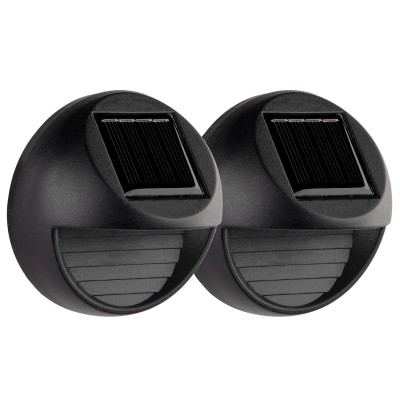 Pack 2 Apliques de Pared Solares LED Exterior Negro 3000K 7hSevenOn Outdoor Apliques de Exterior 1