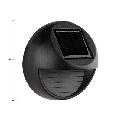 Pack 2 Apliques de Pared Solares LED Exterior Negro 3000K 7hSevenOn Outdoor Apliques de Exterior 5