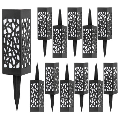 Pack 12 Balizas Solares LED Exterior Luz de Llama Negro 3000K 7hSevenOn Outdoor Iluminación Solar 1