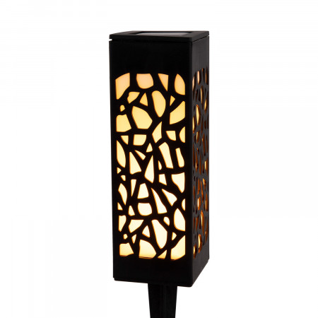 Pacote de 12 lâmpadas LED solares para exterior com chama preta 3000K 7hSevenOn Outdoor Iluminação solar 3