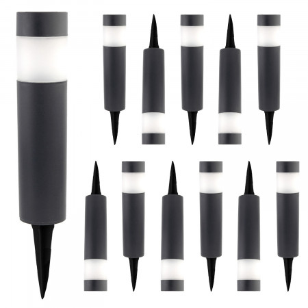 Pack 12 Balizas Solares LED Exterior Gris Oscuro 6000K 7hSevenOn Outdoor Iluminación Solar 1
