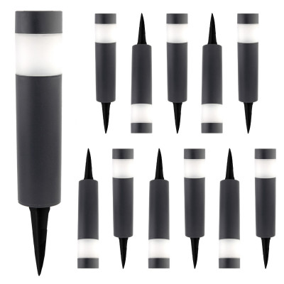 Pack 12 Balizas Solares LED Exterior Gris Oscuro 6000K 7hSevenOn Outdoor Iluminación Solar 1