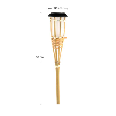 Pack 12 Antorchas Solares LED Exterior Bambú 3000K 7hSevenOn Outdoor Iluminación Solar 4