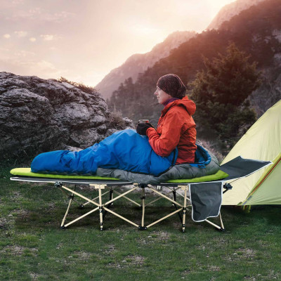 Cama de Camping Plegable Gris 187,5x64x53cm 7house Mobiliario de Camping 6