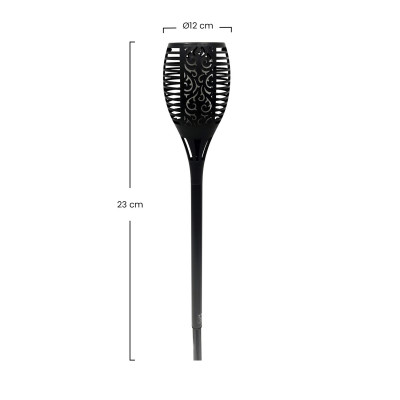 Pack 4 Antorchas Solares LED con Llamas Exterior Negro 3000K 7hSevenOn Outdoor Iluminación Solar 4