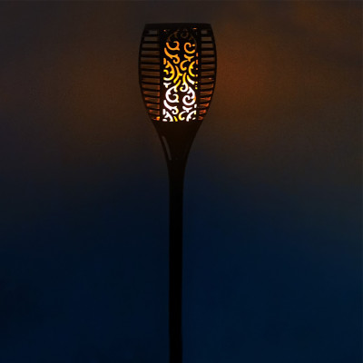 Pack 4 Antorchas Solares LED con Llamas Exterior Negro 3000K 7hSevenOn Outdoor Iluminación Solar 5