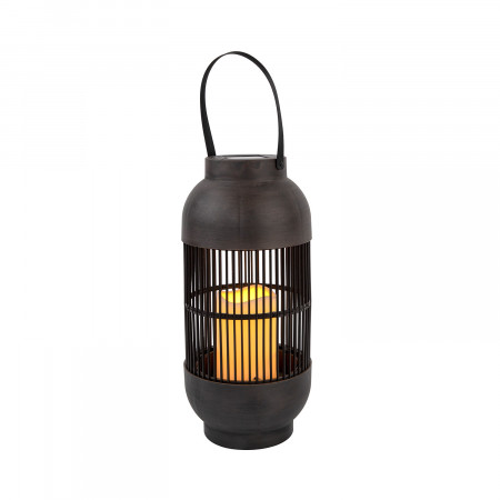 Farol Solar LED Exterior Tubular Marrón 3000K 7hSevenOn Outdoor Iluminación Solar 1