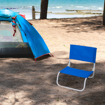 Silla Plegable Baja de Playa Azul 45x49,5x17,5cm 7house Mesas y Sillas Plegables 5