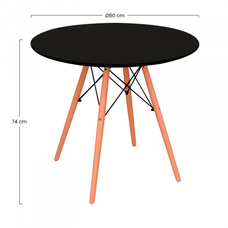 Mesa Redonda de Comedor Estilo Nórdico 74x80cm Thinia Home Mesas de Comedor 7