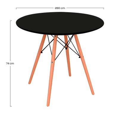 Mesa Redonda de Comedor Estilo Nórdico 74x80cm Thinia Home Mesas de Comedor 7