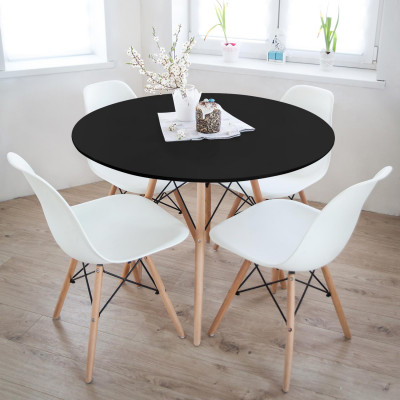 Mesa Redonda de Comedor Estilo Nórdico 74x80cm Thinia Home Mesas de Comedor 8