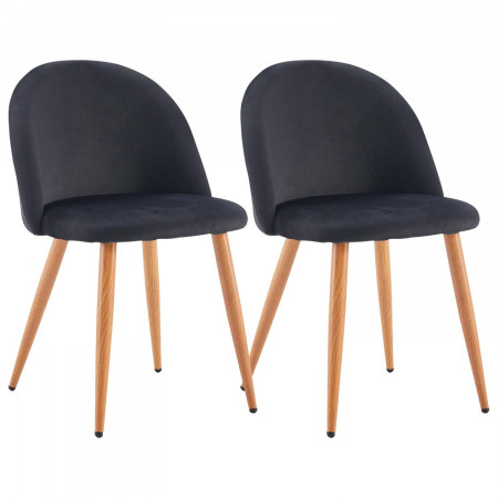 Pack 2 Sillas de Comedor Respaldo Bajo Terciopelo Fuchs 78x54,5x46cm Thinia Home Pack Sillas Comedor 1