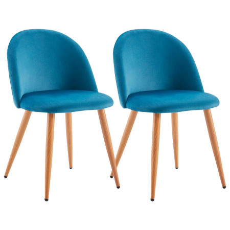 Pack 2 Sillas de Comedor Respaldo Bajo Terciopelo Fuchs 78x54,5x46cm Thinia Home Pack Sillas Comedor 15