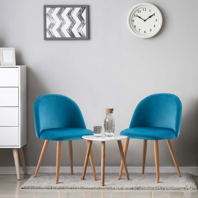 Pack 2 Sillas de Comedor Respaldo Bajo Terciopelo Fuchs 78x54,5x46cm Thinia Home Pack Sillas Comedor 21