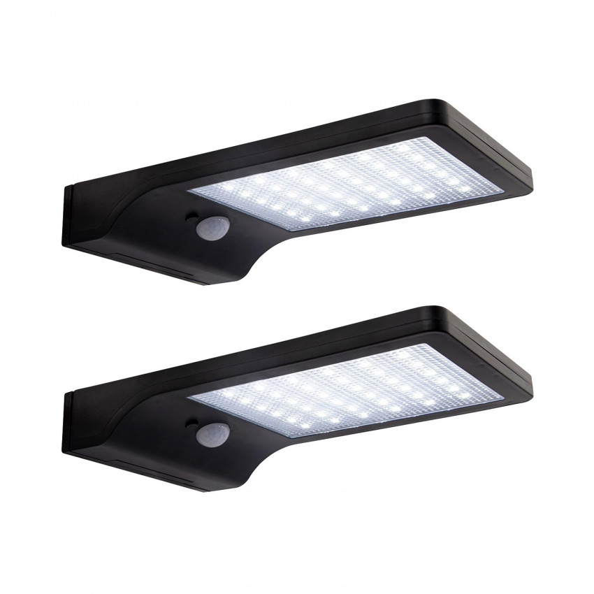 Conjunto de 2 candeeiros de parede exteriores LED solares com sensor de movimento 3000K 7hSevenOn Outdoor Candeeiro de parede ex