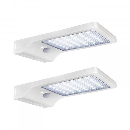Conjunto de 2 candeeiros de parede exteriores LED solares com sensor de movimento 3000K 7hSevenOn Outdoor Candeeiros de parede e