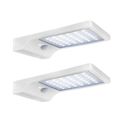 Conjunto de 2 candeeiros de parede exteriores LED solares com sensor de movimento 3000K 7hSevenOn Outdoor Candeeiros de parede e