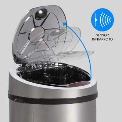 Papelera con Sensor 6L Redonda Acero Dayron Papeleras 3