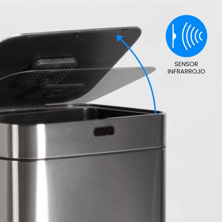Contentor de reciclagem com sensor Contentor de reciclagem com 4 compartimentos Dayron Contentores do lixo 3