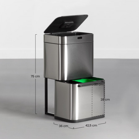 Contentor de reciclagem com sensor Contentor de reciclagem com 4 compartimentos Dayron Contentores do lixo 6