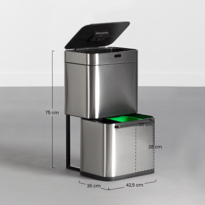 Contentor de reciclagem com sensor Contentor de reciclagem com 4 compartimentos Dayron Contentores do lixo 6