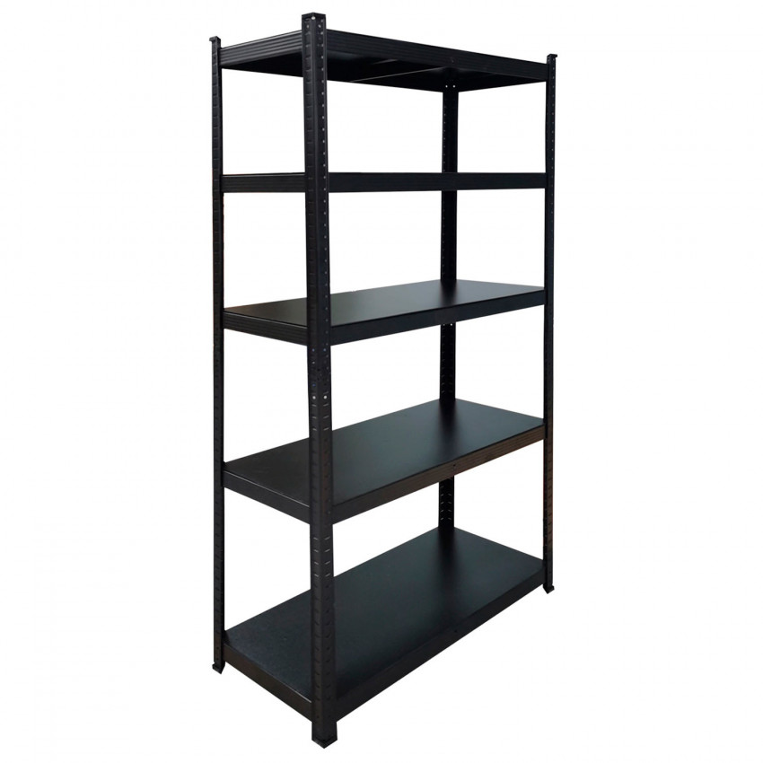 Estantería Modular Negra 5 Baldas Ajustables 180x90x40cm 875Kg 7house Estanterías 1 Estantería Modular Negra 5 Baldas Ajustables 180x90x40cm 875Kg 7house Estanterías 1
