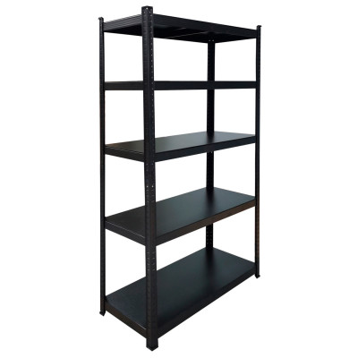 Estantería Modular Negra 5 Baldas Ajustables 180x90x40cm 875Kg 7house Estanterías 1