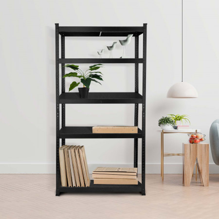 Estantería Modular Negra 5 Baldas Ajustables 180x90x40cm 875Kg 7house Estanterías 7 Estantería Modular Negra 5 Baldas Ajustables 180x90x40cm 875Kg 7house Estanterías 7