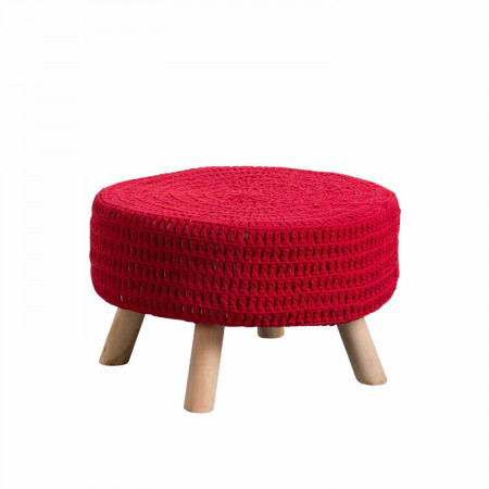 Puff Redondo Baris Rojo 49x30cm Thinia Home Taburetes 1