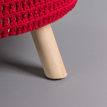 Puff Redondo Baris Rojo 49x30cm Thinia Home Taburetes 3 Puff Redondo Baris Rojo 49x30cm Thinia Home Taburetes 3