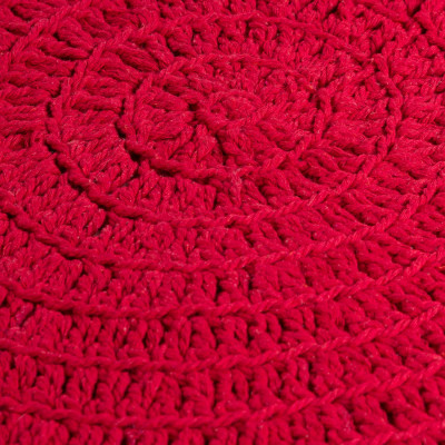 Puff Redondo Baris Rojo 49x30cm Thinia Home Taburetes 4