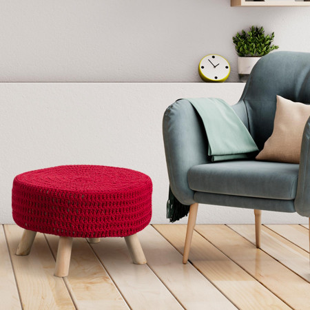 Puff Redondo Baris Rojo 49x30cm Thinia Home Taburetes 6 Puff Redondo Baris Rojo 49x30cm Thinia Home Taburetes 6