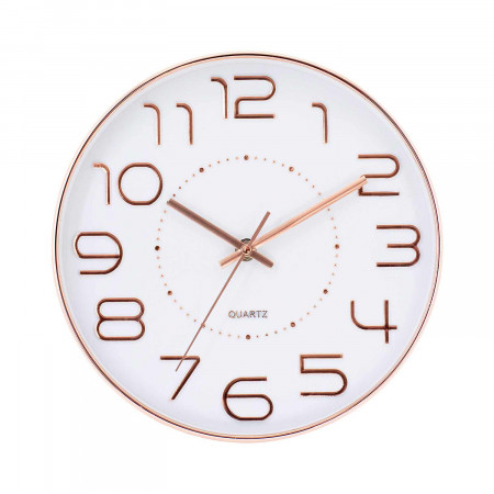 Reloj de Pared Original en Oro Rosa con Esfera Blanca Ø25 cm Thinia Home Relojes de Pared 1