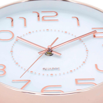 Reloj de Pared Original en Oro Rosa con Esfera Blanca Ø25 cm Thinia Home Relojes de Pared 3