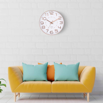 Reloj de Pared Original en Oro Rosa con Esfera Blanca Ø25 cm Thinia Home Relojes de Pared 7