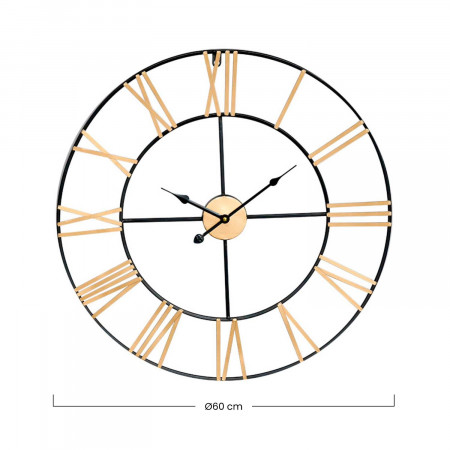Reloj de Pared Vintage Negro/Bronce Ø60cm Thinia Home Relojes de Pared 4 Reloj de Pared Vintage Negro/Bronce Ø60cm Thinia Home Relojes de Pared 4