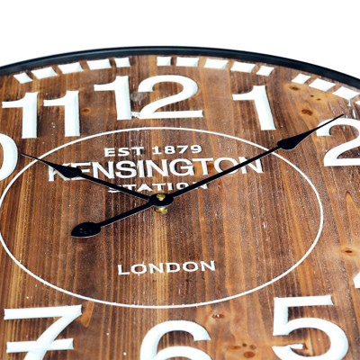 Reloj de Pared Vintage Madera Oscura Ø60cm Thinia Home Relojes de Pared 2