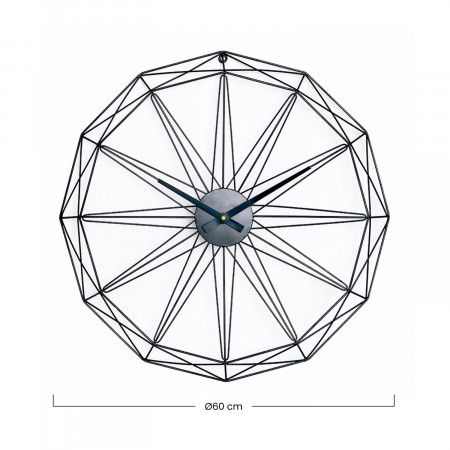 Reloj de Pared Moderno Negro Ø60cm Thinia Home Relojes de Pared 4 Reloj de Pared Moderno Negro Ø60cm Thinia Home Relojes de Pared 4