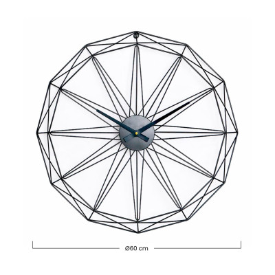 Reloj de Pared Moderno Negro Ø60cm Thinia Home Relojes de Pared 4