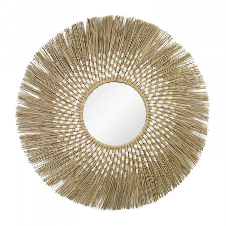 Espejo de Pared en Algas Marinas Redondo Glare Natural Ø90cm Thinia Home Espejos de Pared 1