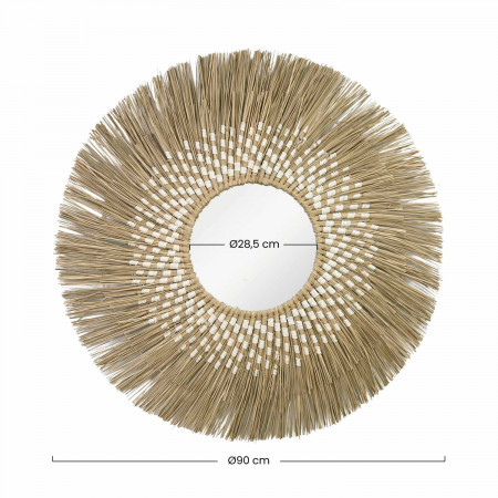 Espejo de Pared en Algas Marinas Redondo Glare Natural Ø90cm Thinia Home Espejos de Pared 5 Espejo de Pared en Algas Marinas Redondo Glare Natural Ø90cm Thinia Home Espejos de Pared 5