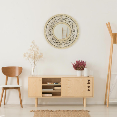 Espelho de parede de algas redondo Bask Natural Ø55cm Thinia Home Espelhos de parede 6